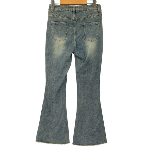 Aelfric Eden Jeans Sz 28 Blue Bootcut Flare Fringe Y2K Festival Boho Streetwear - Picture 6 of 10